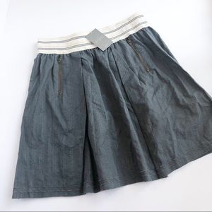 NWT Anthropologie A-line Skirt Waist Large Gray